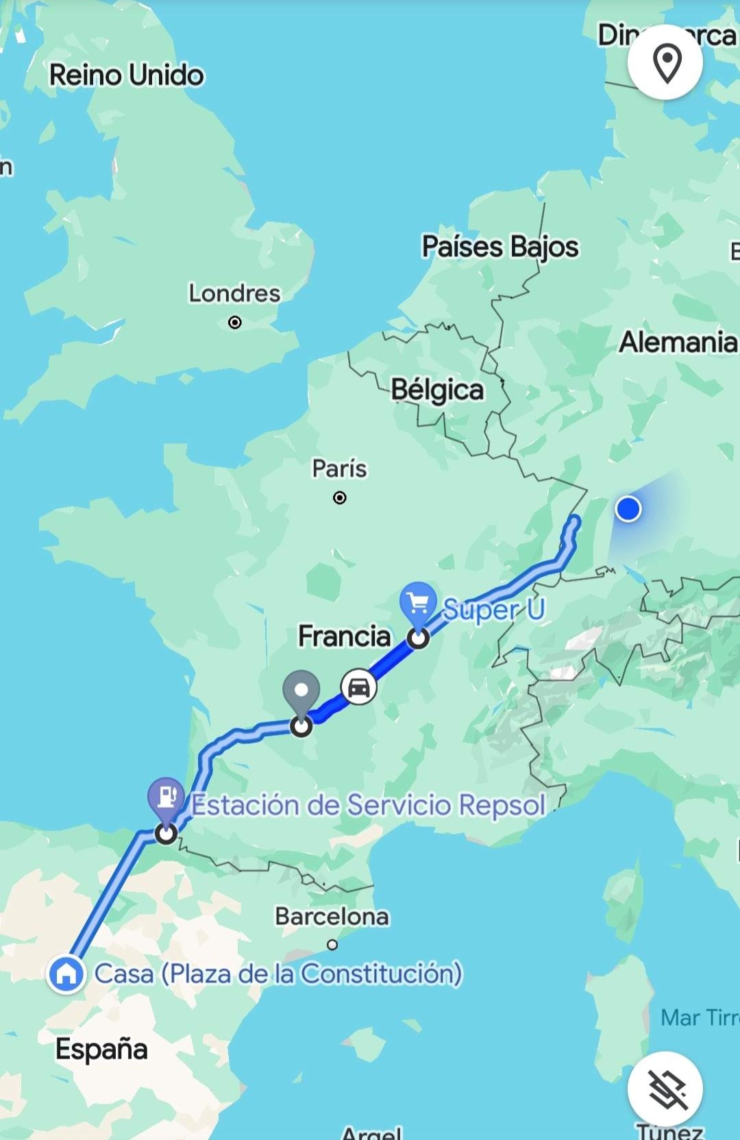 Primer tramo: de España a Alemania.